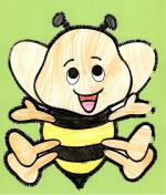 Na zdjęciu kolorowanka przedstawiająca pszczółkę