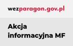 Baner z napisami: wezparagon.gov.pl, Akcja informacyjna MF.