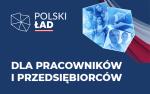 Napis: Polski Ład, Dla Pracowników i Przedsiębiorców. Grafika Polski składająca się ze zdjęć ludzi.