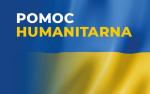 Flaga Ukrainy i napis Pomoc humanitarna