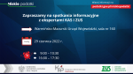 Zaproszenie na spotkania informacyjne 29 czerwca 2022 r. w Warmińsko-Mazurskim Urzędzie Wojewódzkim w Olsztynie.