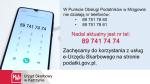 Grafika informująca o niedziałających telefonach w POP w Mrągowie