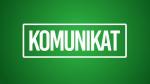 Grafika z napisem KOMUNIKAT