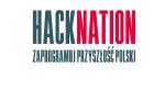 Napis: HACKNATION zaprogramuj przyszłość Polski